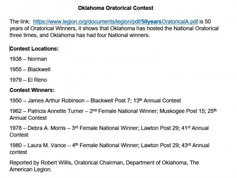 Oklahoma Oratorical Contest