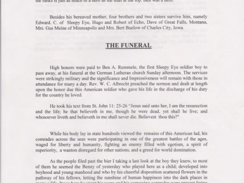 Benjamin A. Remmele Post #7 Name Sake