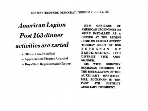 Post 163 Officer Installation