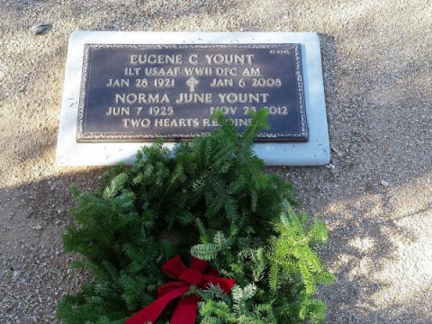 Eugene C. Yount grave at National Memorial Cemetery of Arizona at Wreaths Across America