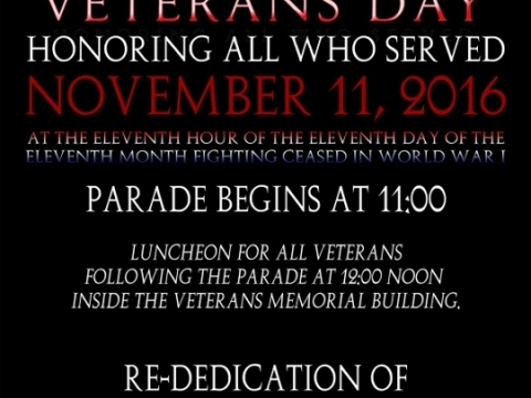 Re-Dedication Of Veterans Building