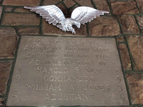 Special stone inlaid in fireplace of Auxiliary Room