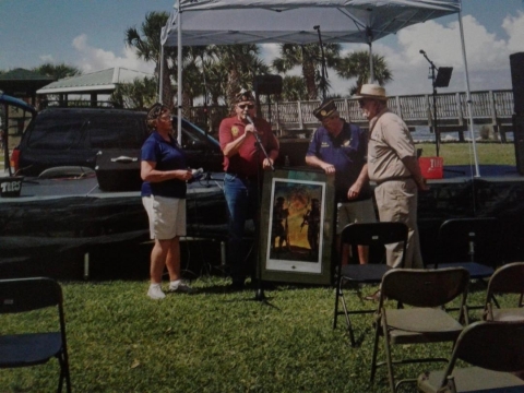 Mayor presentation of 100th Year Lithograph