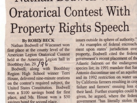 Oratorical Contestant History