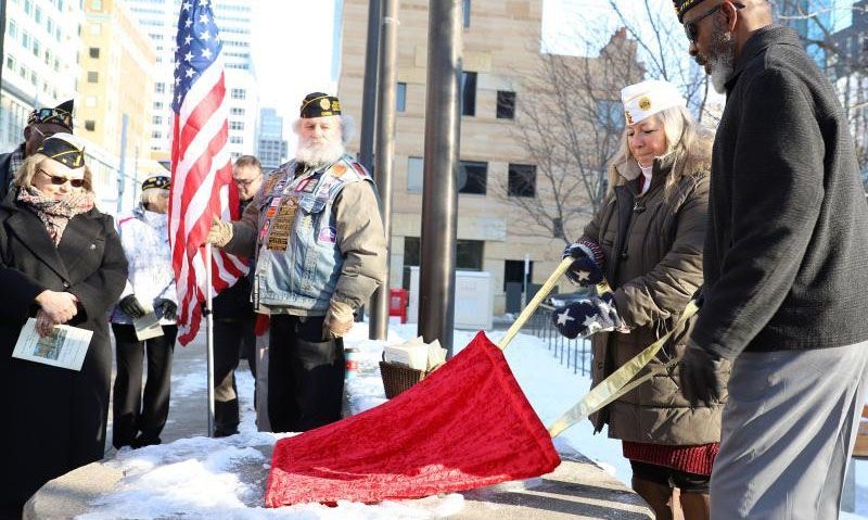 Plaque commemorates 100th American Legion national convention